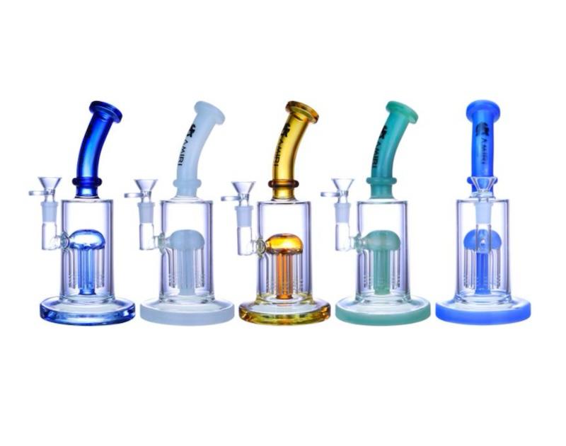 Amiri Glass Mushroom Perc Water Pipe 10”